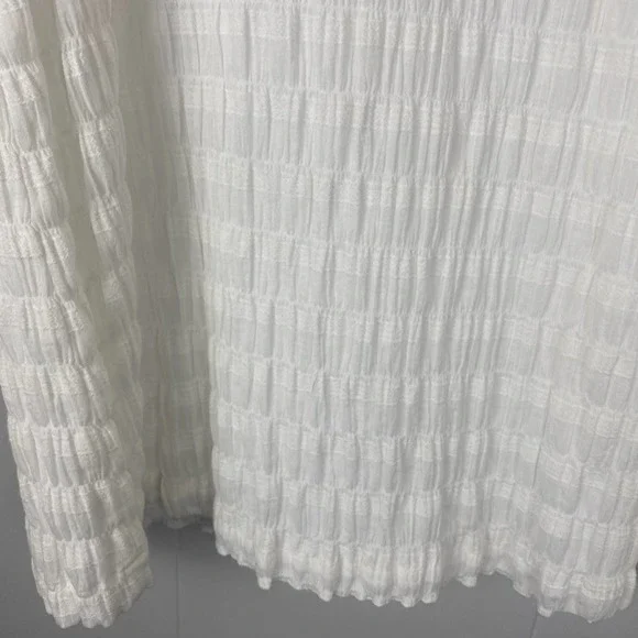 Bb Dakota Steve Madden White Textured Puff Sleeve Mini Dress size Small - Picture 4 of 8